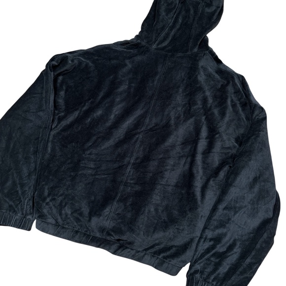 Khrisjoy Black Velour Full Zip Cut & Sew Asymmetric Oversized Hoodie Womens 00 - Picture 3 of 11